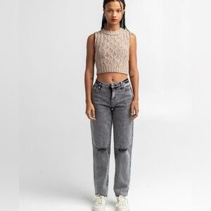 RSQ High Rise Straight Leg Size 26 Grey/Black acid wash‎